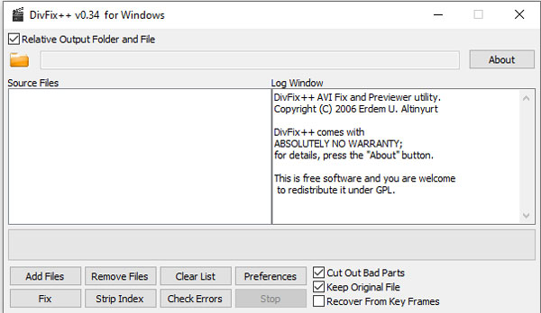 AVI reparieren mit DivFix++