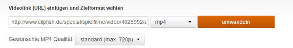 Clipfish Videolink einfügen