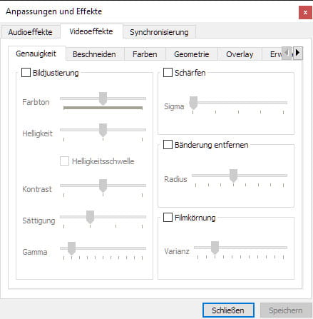 Loop-Filter einstellen