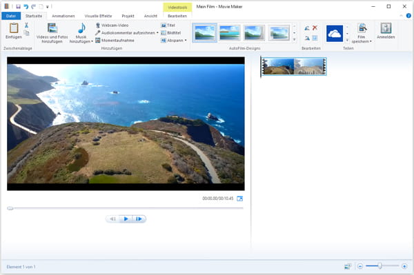 Mit Windows Movie Maker DJI Video bearbeiten