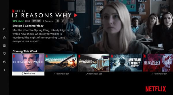 Netflix Oberfläche