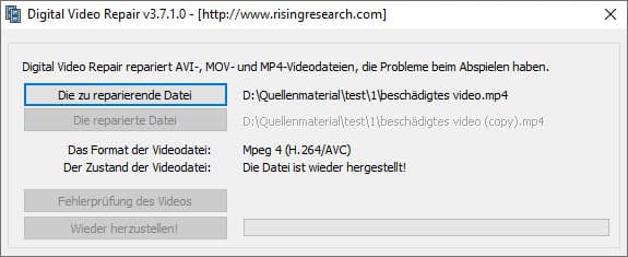 MP4 mit Digital Video Repair reparieren