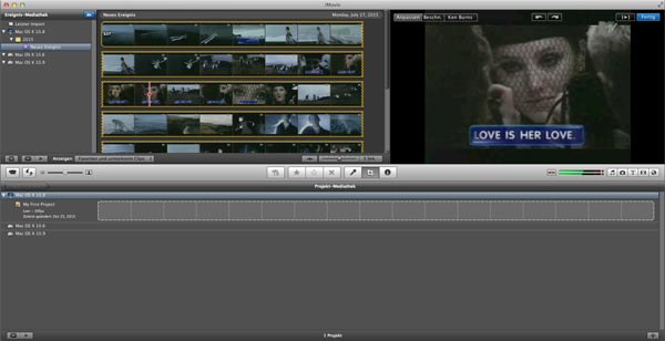 In iMovie MP4 Video drehen