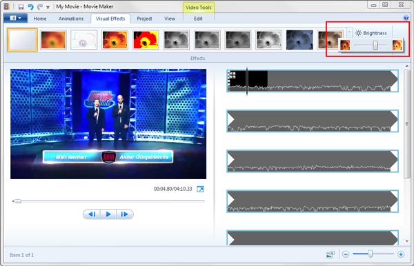 Video aufhellen mit Windows Movie Maker