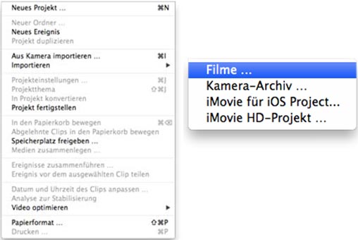 MP4 Video in iMovie importieren