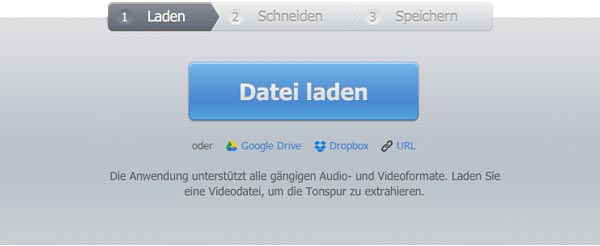 AVI-Datei in den Online Video Cutter laden