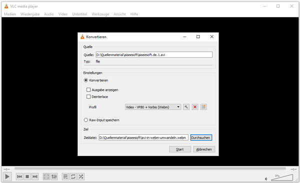 AVI in WebM umwandeln