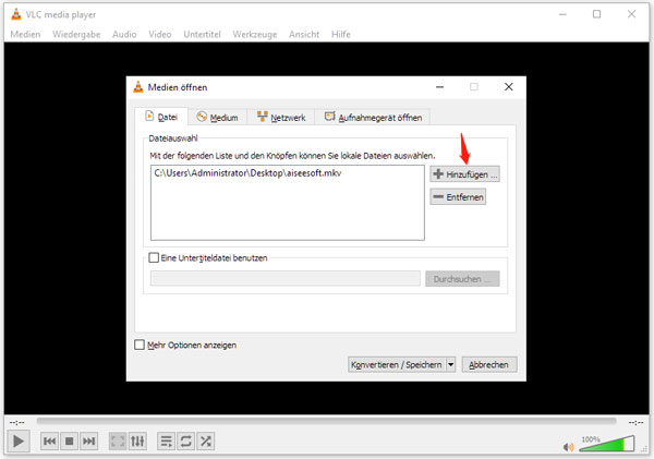 MKV-Datei hinzufügen