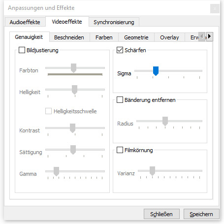 Video schärfer machen mit VLC Media Player