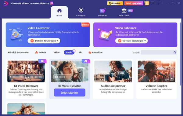 KI Vocal Isolator starten