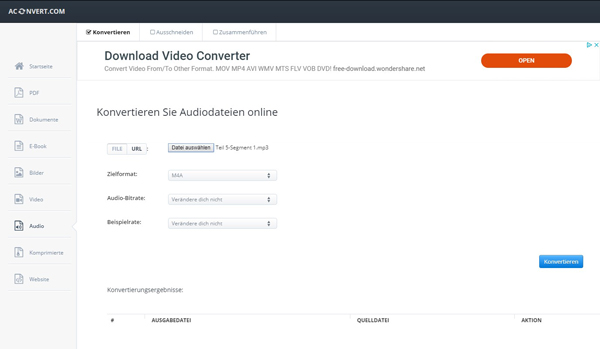 m4a datei in mp3 umwandeln online
