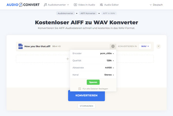 AIFF in WAV konvertieren