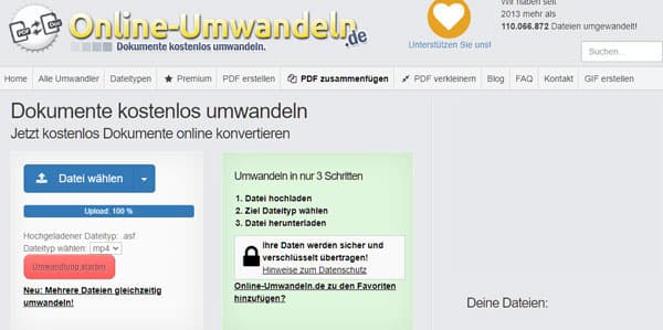 ASF online umwandeln