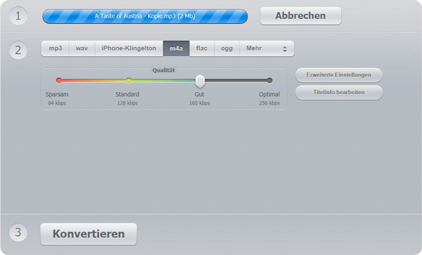 m4a datei in aac umwandeln online