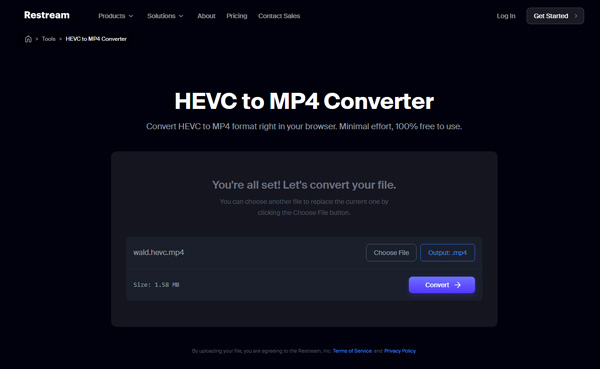 HEVC zu MP4 mit Restream konvertieren
