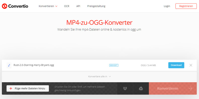 ogg datei in mp3 umwandeln online