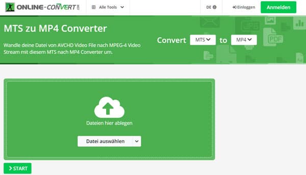 MTS-Dateien online umwandeln