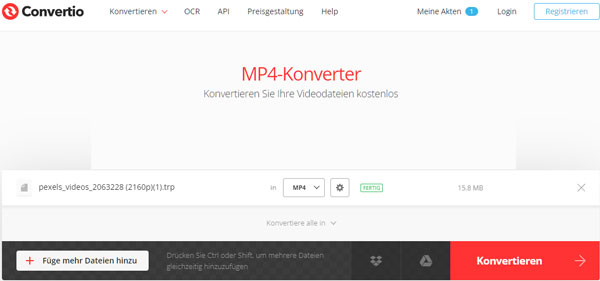 TRP in MP4 online umwandeln