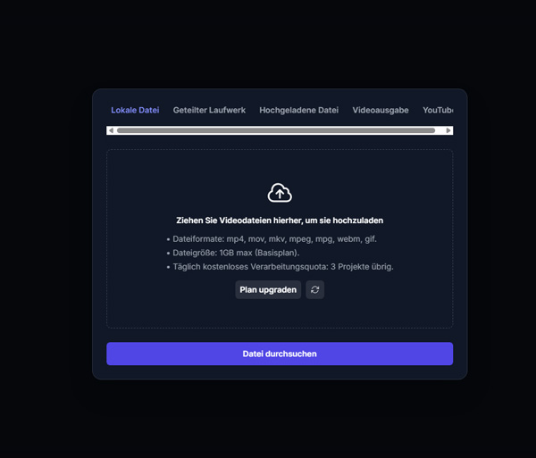 Video in vidio hochladen