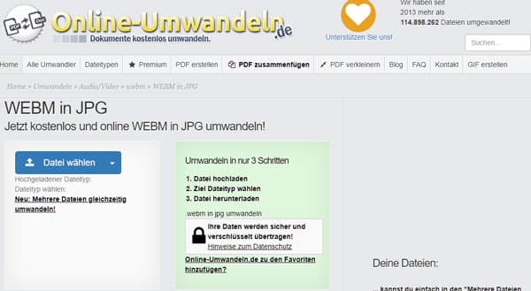 WebM in JPG umwandeln mit Online-Umwandeln