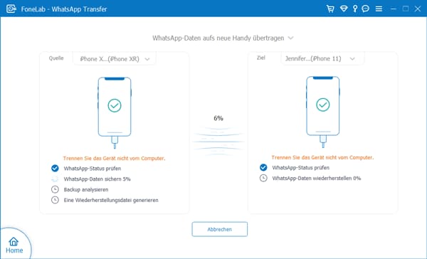 WhatsApp-Daten von iPhone zu iPhone übertragen