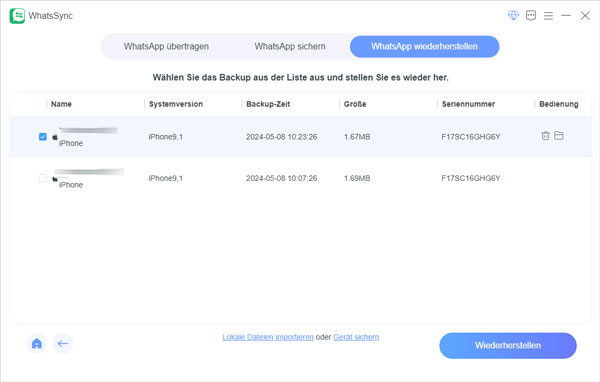 WhatsApp-Daten wiederherstellen