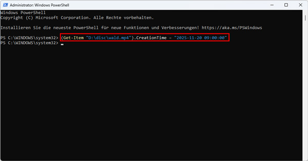 Dateidatum mit Powershell ändern