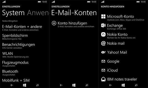 Microsoft-Konto auf Nokia Lumia einrichten