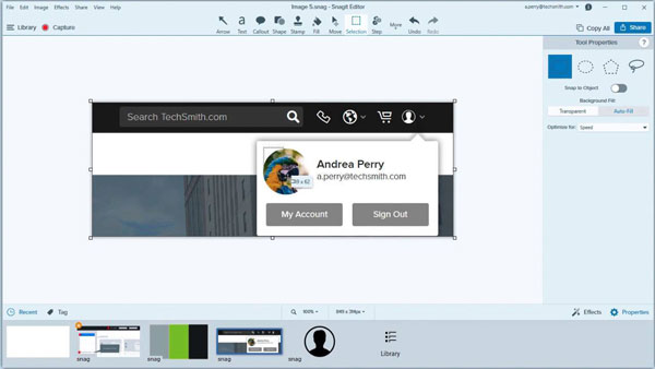 Mit Snagit Windows 10 Screenshot machen